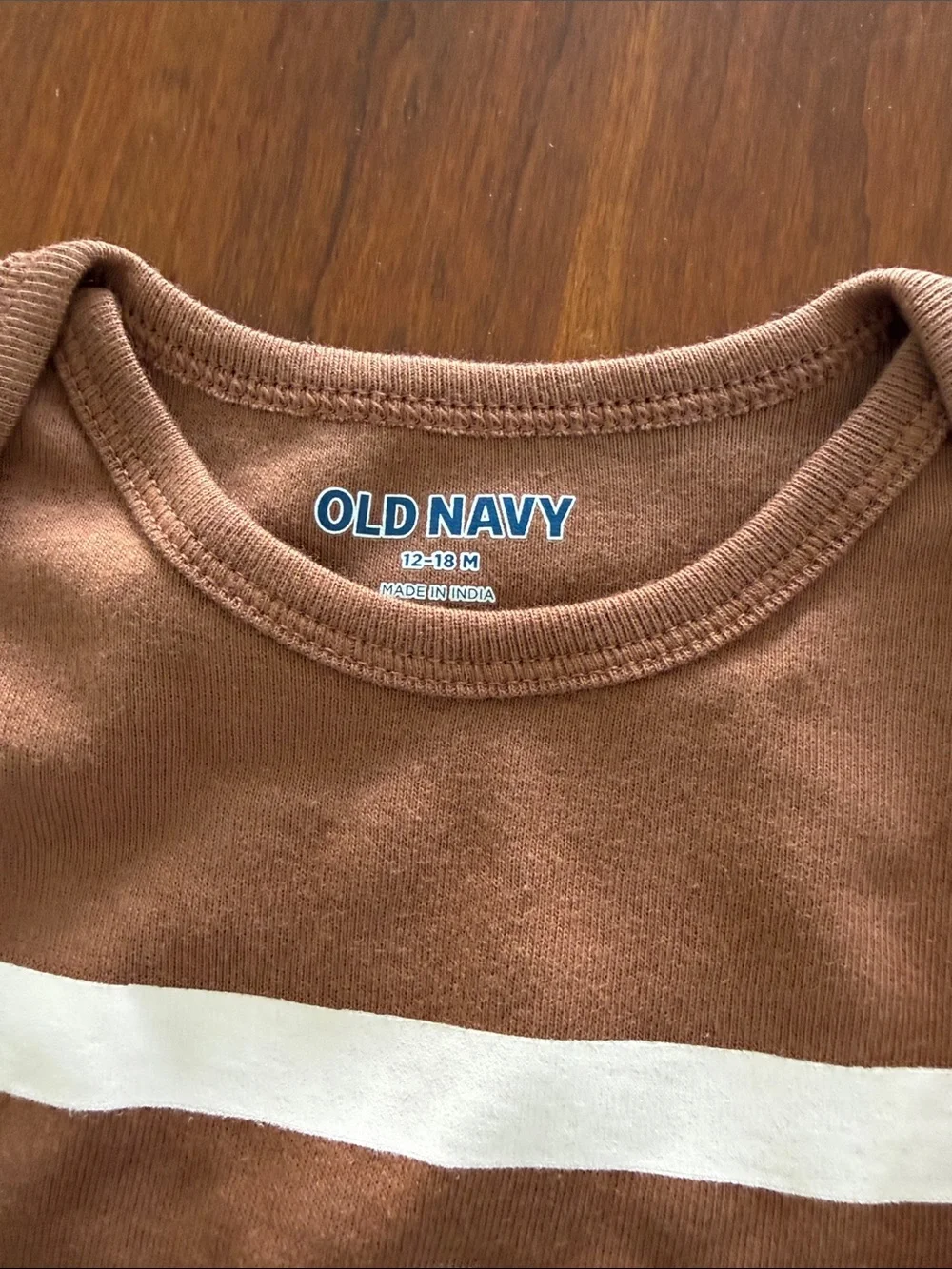 New Old Navy Brown Long-Sleeve Football Bodysuit with White Graphic